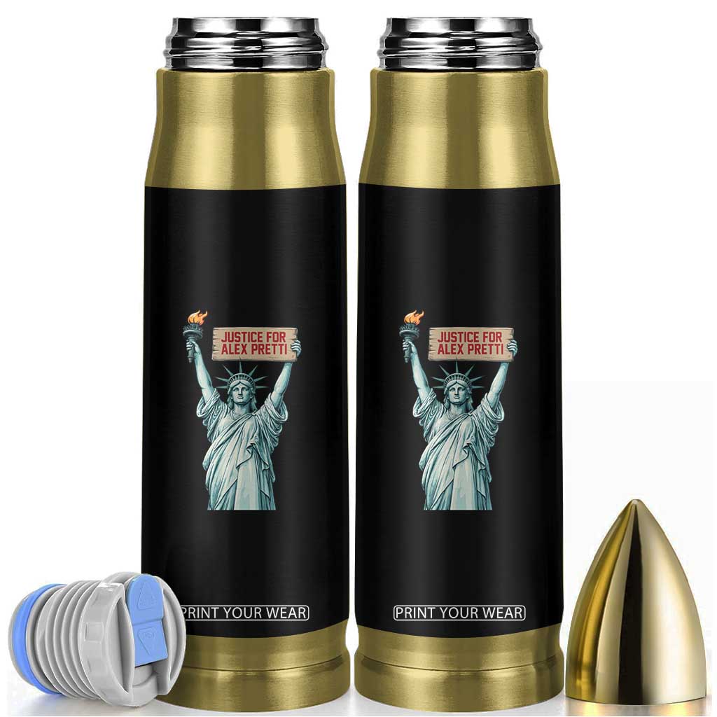 Statue Of Liberty Justice For Alex Pretti Tribute Gift Bullet Tumbler TS12 Black Print Your Wear