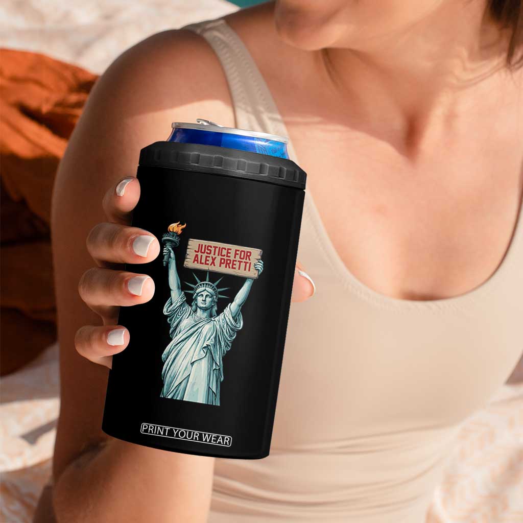 Statue Of Liberty Justice For Alex Pretti Tribute Gift 4 in 1 Can Cooler Tumbler TS12 Print Your Wear