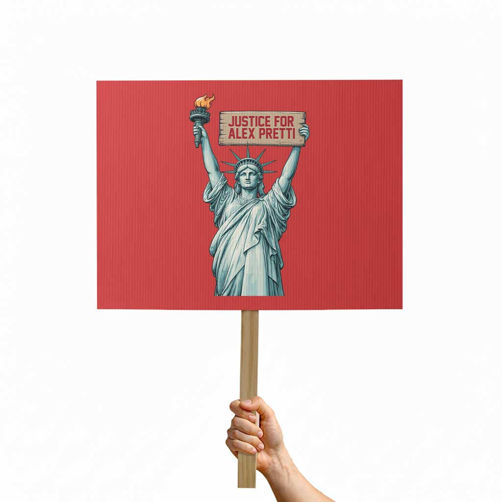 Statue Of Liberty Justice For Alex Pretti Tribute Gift Protest Sign TS12 Horizontal 18