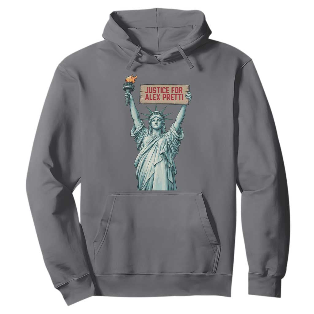 Statue Of Liberty Justice For Alex Pretti Tribute Gift Hoodie TS12 Charcoal Print Your Wear