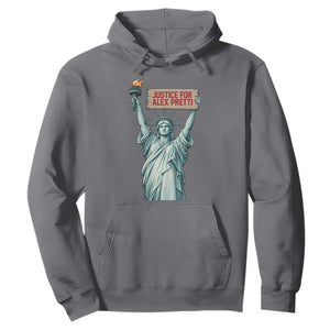 Statue Of Liberty Justice For Alex Pretti Tribute Gift Hoodie TS12 Charcoal Print Your Wear