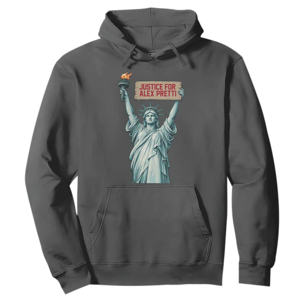 Statue Of Liberty Justice For Alex Pretti Tribute Gift Hoodie TS12 Dark Heather Print Your Wear