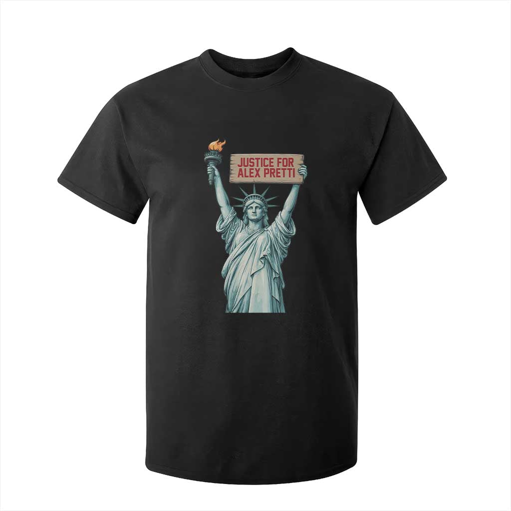 Statue Of Liberty Justice For Alex Pretti Tribute Gift T Shirt For Kid TS12 Black Print Your Wear