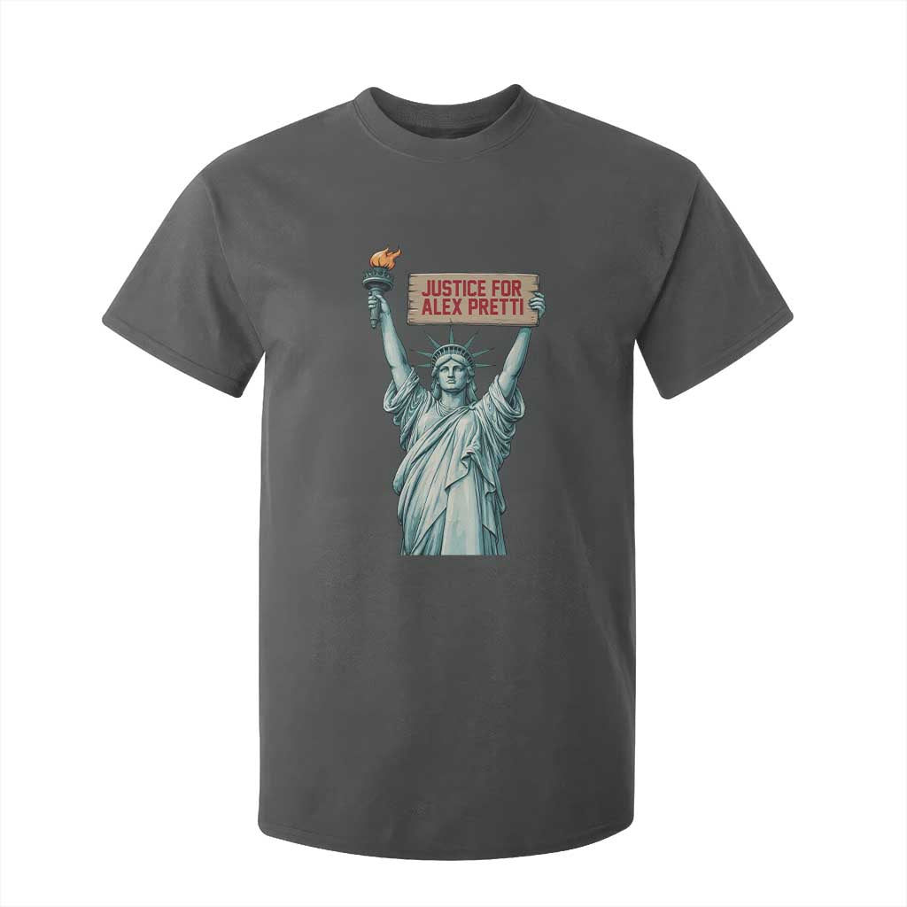 Statue Of Liberty Justice For Alex Pretti Tribute Gift T Shirt For Kid TS12 Dark Heather Print Your Wear