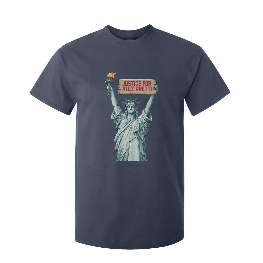 Statue Of Liberty Justice For Alex Pretti Tribute Gift T Shirt For Kid TS12 Navy Print Your Wear