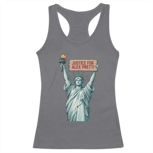 Statue Of Liberty Justice For Alex Pretti Tribute Gift Racerback Tank Top TS12 Charcoal Print Your Wear
