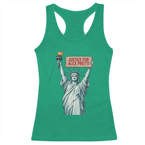 Statue Of Liberty Justice For Alex Pretti Tribute Gift Racerback Tank Top TS12 Irish Green Print Your Wear
