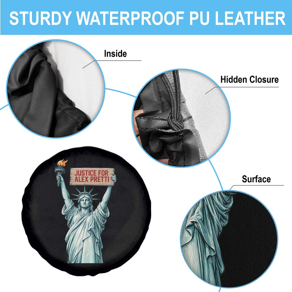 Statue Of Liberty Justice For Alex Pretti Tribute Gift Spare Tire Cover TS12 Print Your Wear