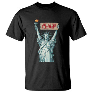 Statue Of Liberty Justice For Alex Pretti Tribute Gift T Shirt TS12 Black Print Your Wear