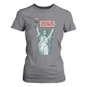Statue Of Liberty Justice For Alex Pretti Tribute Gift T Shirt For Women TS12 Charcoal Print Your Wear