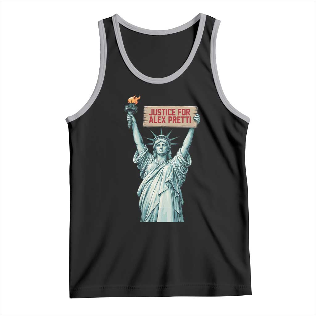 Statue Of Liberty Justice For Alex Pretti Tribute Gift Tank Top TS12 Black Athletic Heather Print Your Wear