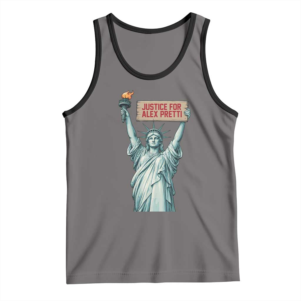 Statue Of Liberty Justice For Alex Pretti Tribute Gift Tank Top TS12 Deep Heather Black Print Your Wear