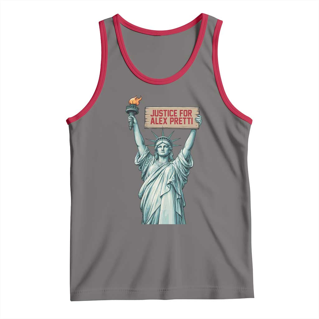Statue Of Liberty Justice For Alex Pretti Tribute Gift Tank Top TS12 Deep Heather Red Print Your Wear