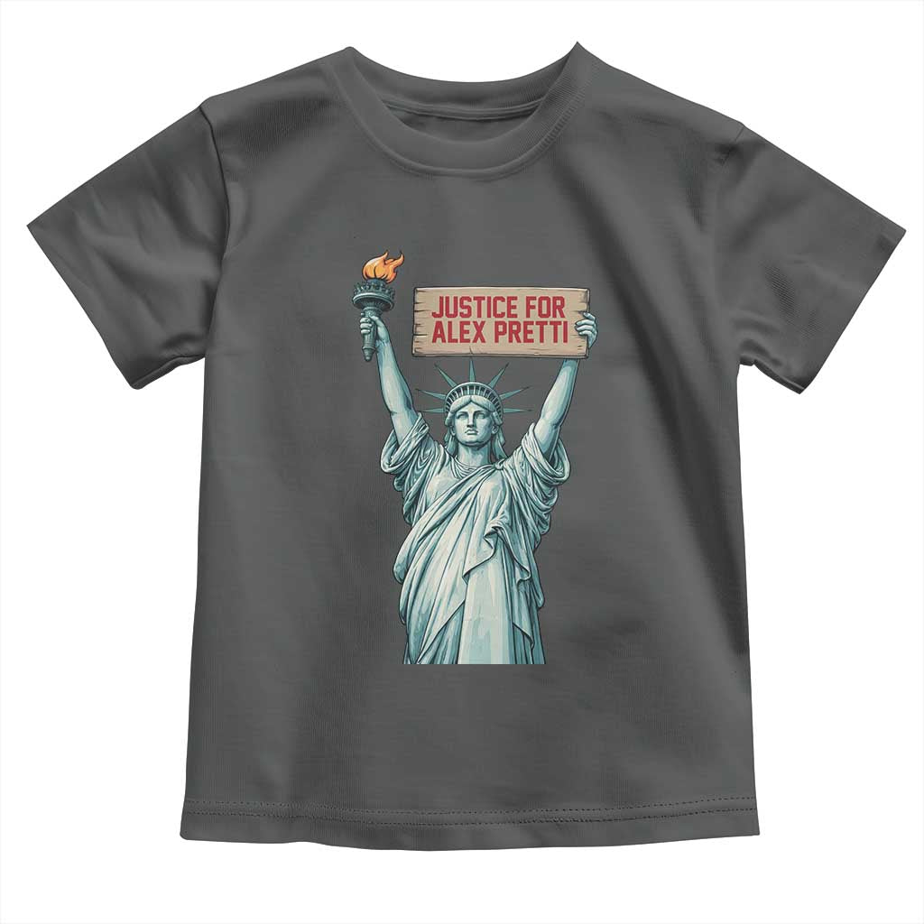 Statue Of Liberty Justice For Alex Pretti Tribute Gift Toddler T Shirt TS12 Dark Heather Print Your Wear