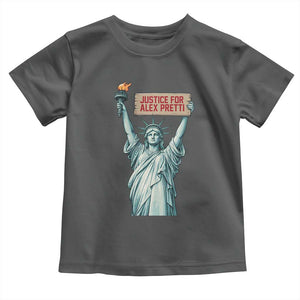 Statue Of Liberty Justice For Alex Pretti Tribute Gift Toddler T Shirt TS12 Dark Heather Print Your Wear