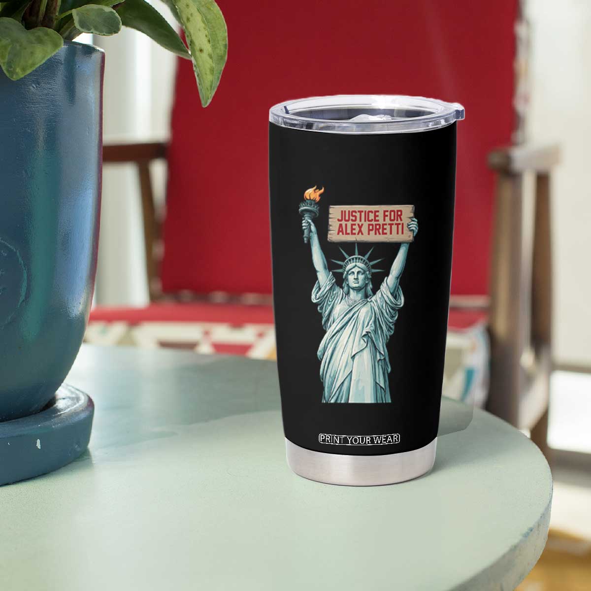 Statue Of Liberty Justice For Alex Pretti Tribute Gift Tumbler Cup TS12 Print Your Wear