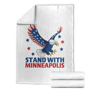 Stand With Minneapolis Throw Blanket American Eagle Protest Gift TS12 White Print Your Wear