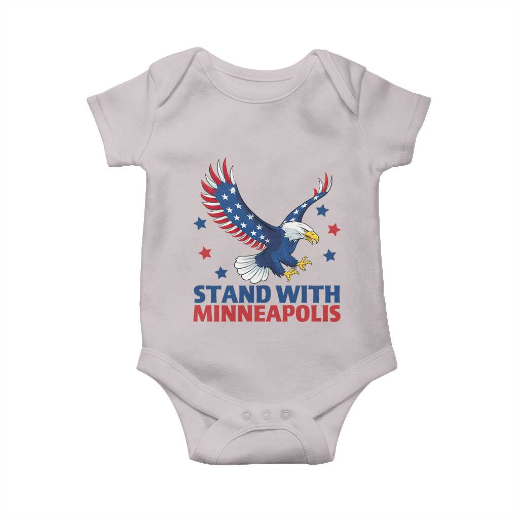 Stand With Minneapolis Baby Onesie American Eagle Protest Gift TS12 Ice Gray Print Your Wear