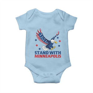 Stand With Minneapolis Baby Onesie American Eagle Protest Gift TS12 Light Blue Print Your Wear