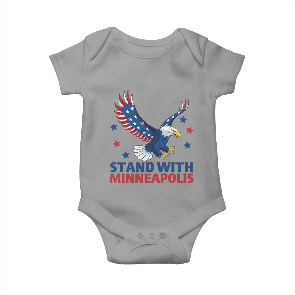 Stand With Minneapolis Baby Onesie American Eagle Protest Gift TS12 Sport Gray Print Your Wear