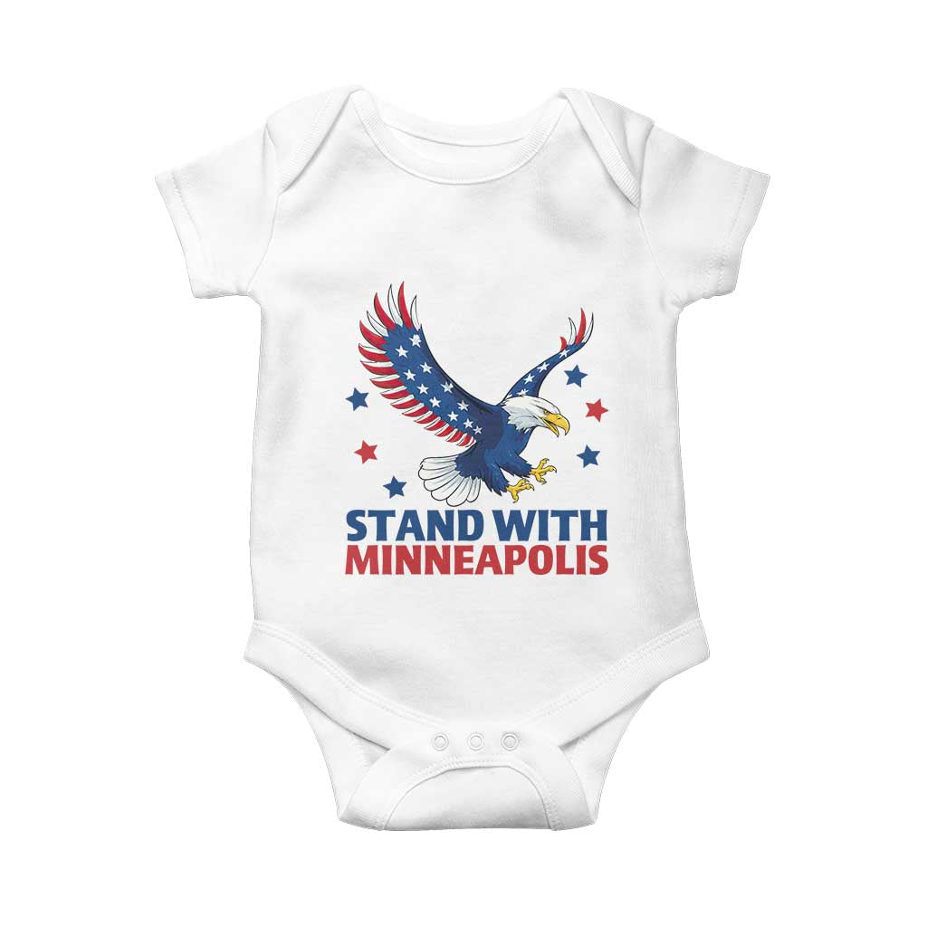 Stand With Minneapolis Baby Onesie American Eagle Protest Gift TS12 White Print Your Wear