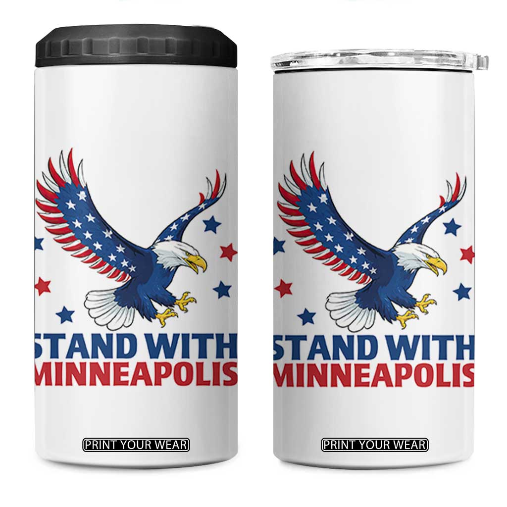 Stand With Minneapolis 4 in 1 Can Cooler Tumbler American Eagle Protest Gift TS12 One Size: 16 oz White Print Your Wear
