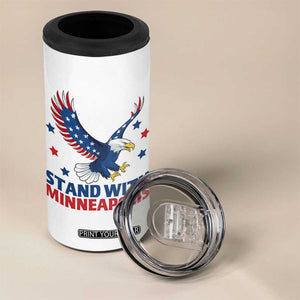 Stand With Minneapolis 4 in 1 Can Cooler Tumbler American Eagle Protest Gift TS12 Print Your Wear