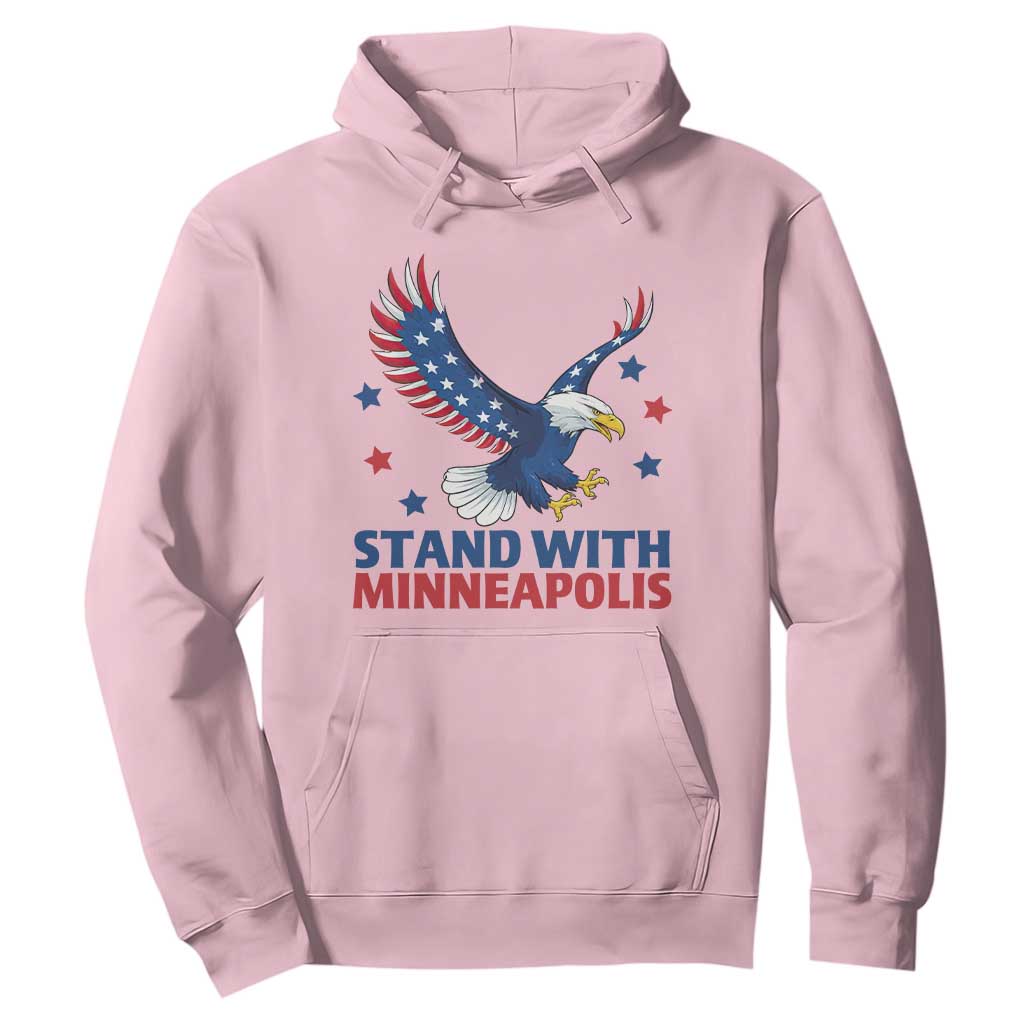 Stand With Minneapolis Hoodie American Eagle Protest Gift TS12 Light Pink Print Your Wear