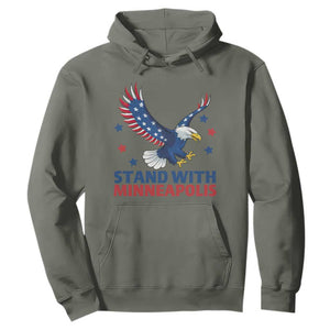 Stand With Minneapolis Hoodie American Eagle Protest Gift TS12 Military Green Print Your Wear