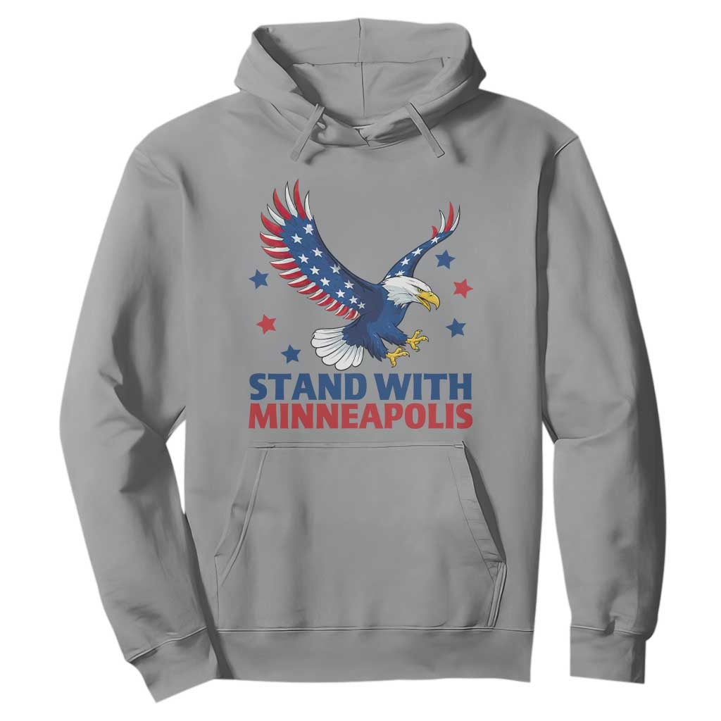 Stand With Minneapolis Hoodie American Eagle Protest Gift TS12 Sport Gray Print Your Wear