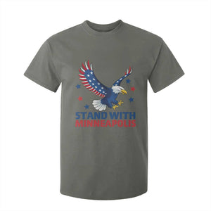 Stand With Minneapolis T Shirt For Kid American Eagle Protest Gift TS12 Military Green Print Your Wear