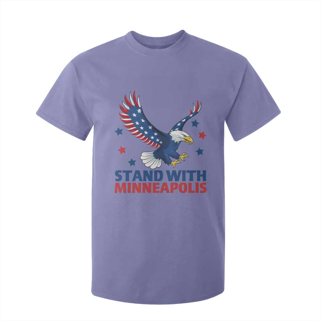 Stand With Minneapolis T Shirt For Kid American Eagle Protest Gift TS12 Violet Print Your Wear