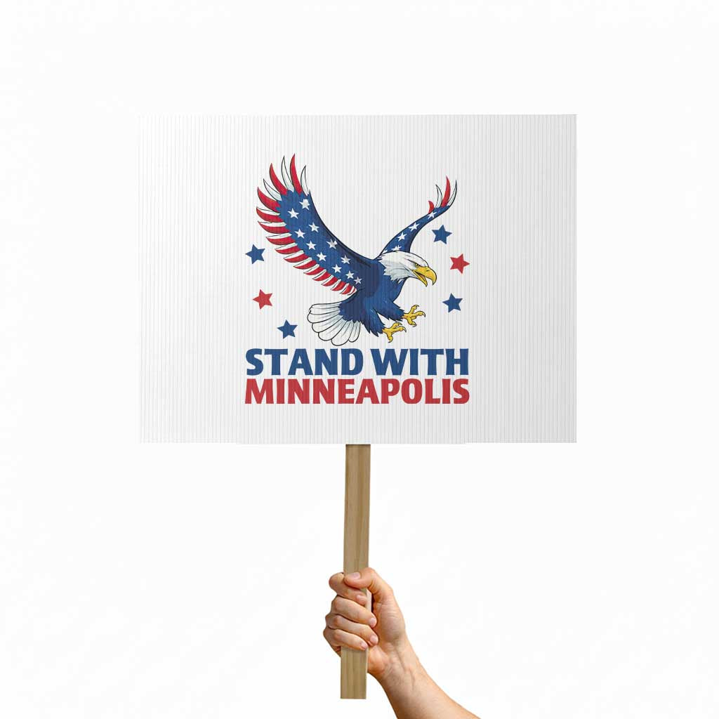 Stand With Minneapolis Protest Sign American Eagle Protest Gift TS12 Horizontal 18