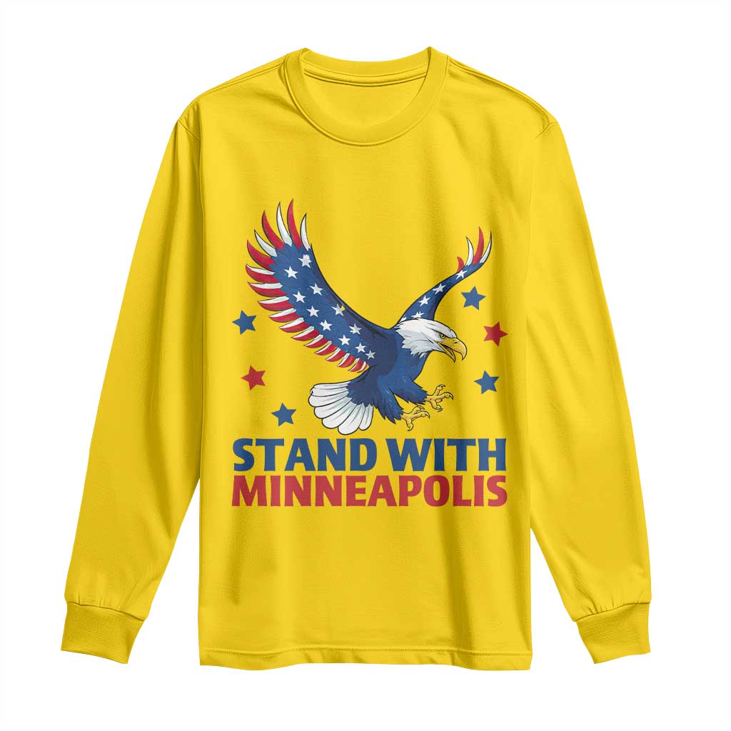 Stand With Minneapolis Long Sleeve Shirt American Eagle Protest Gift TS12 Daisy Print Your Wear