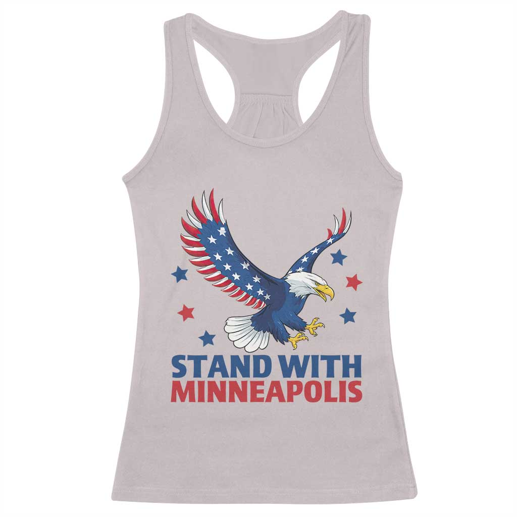 Stand With Minneapolis Racerback Tank Top American Eagle Protest Gift TS12 Ice Gray Print Your Wear