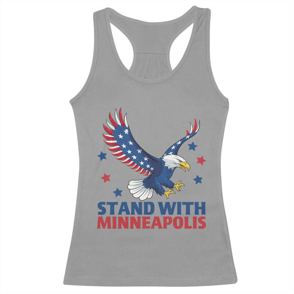 Stand With Minneapolis Racerback Tank Top American Eagle Protest Gift TS12 Sport Gray Print Your Wear