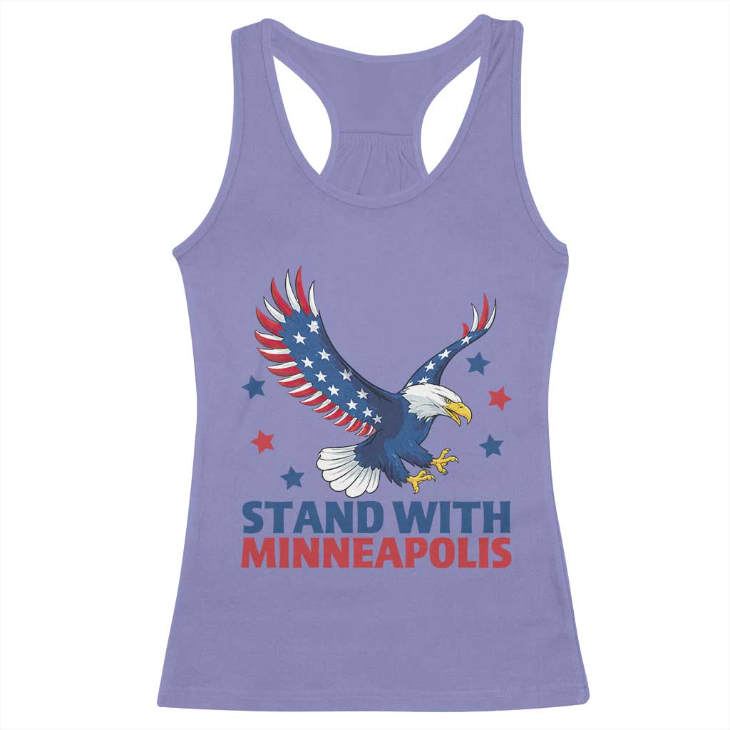 Stand With Minneapolis Racerback Tank Top American Eagle Protest Gift TS12 Violet Print Your Wear