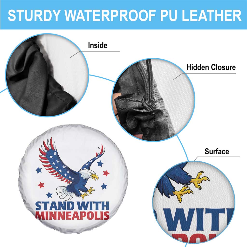 Stand With Minneapolis Spare Tire Cover American Eagle Protest Gift TS12 Print Your Wear