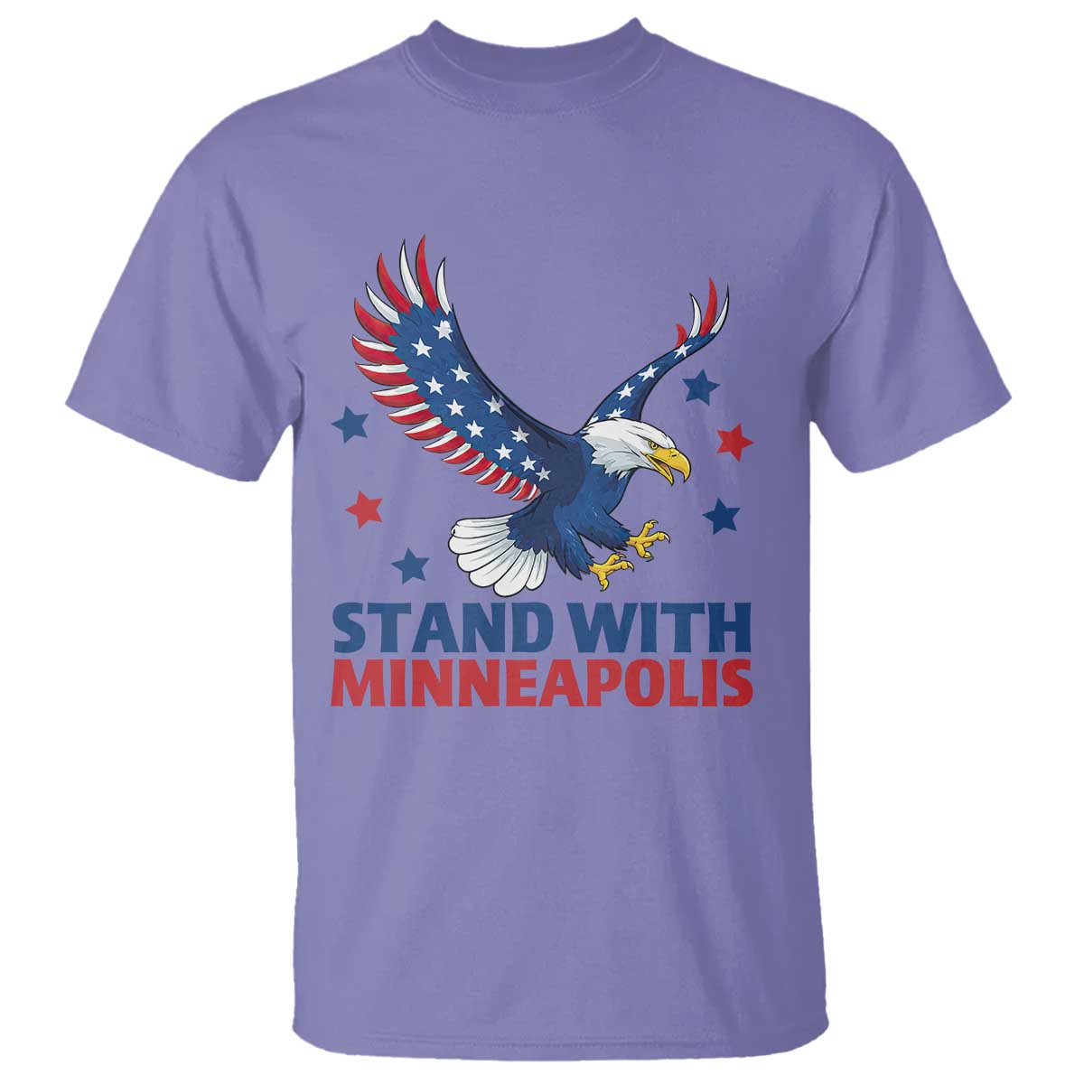 Stand With Minneapolis T Shirt American Eagle Protest Gift TS12 Violet Print Your Wear