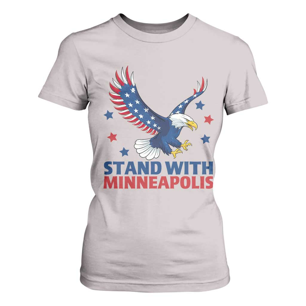Stand With Minneapolis T Shirt For Women American Eagle Protest Gift TS12 Ice Gray Print Your Wear