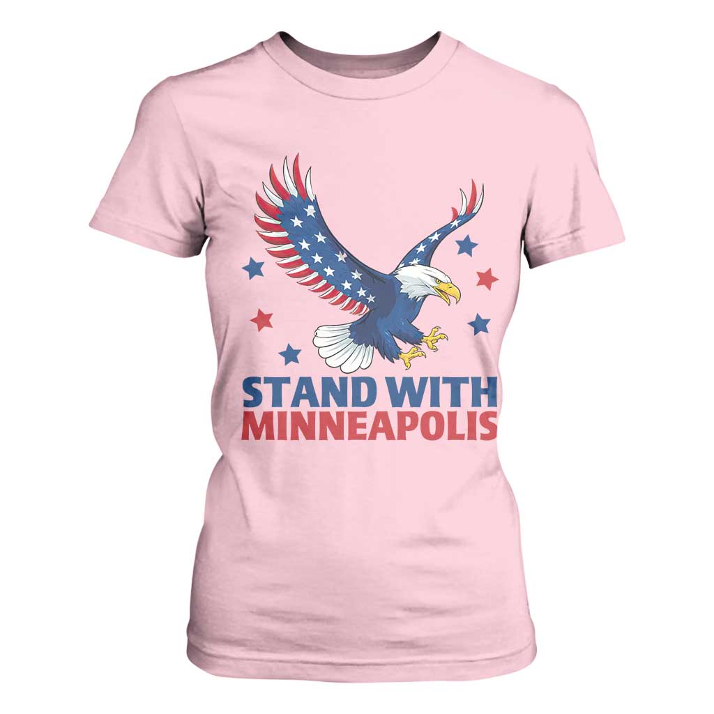 Stand With Minneapolis T Shirt For Women American Eagle Protest Gift TS12 Light Pink Print Your Wear