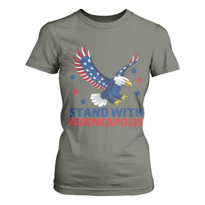 Stand With Minneapolis T Shirt For Women American Eagle Protest Gift TS12 Military Green Print Your Wear
