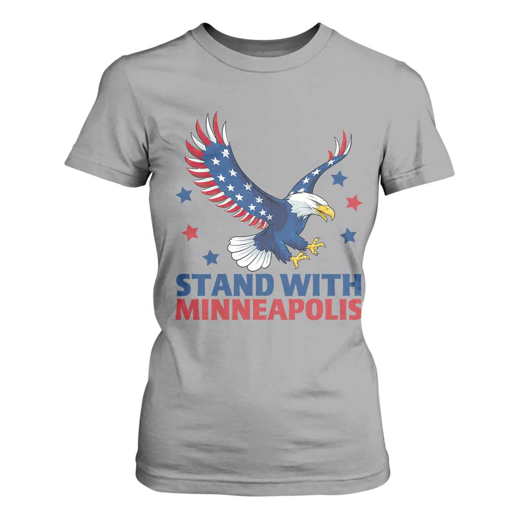Stand With Minneapolis T Shirt For Women American Eagle Protest Gift TS12 Sport Gray Print Your Wear
