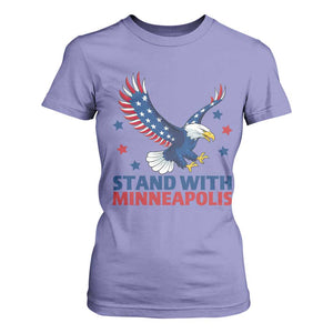 Stand With Minneapolis T Shirt For Women American Eagle Protest Gift TS12 Violet Print Your Wear