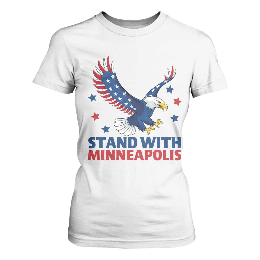 Stand With Minneapolis T Shirt For Women American Eagle Protest Gift TS12 White Print Your Wear