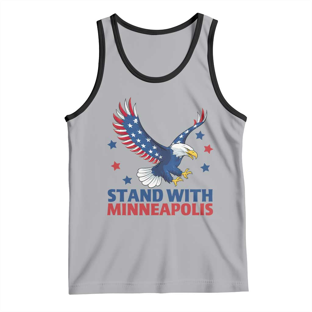 Stand With Minneapolis Tank Top American Eagle Protest Gift TS12 Athletic Heather Black Print Your Wear