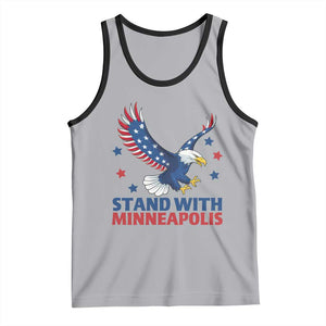 Stand With Minneapolis Tank Top American Eagle Protest Gift TS12 Athletic Heather Black Print Your Wear