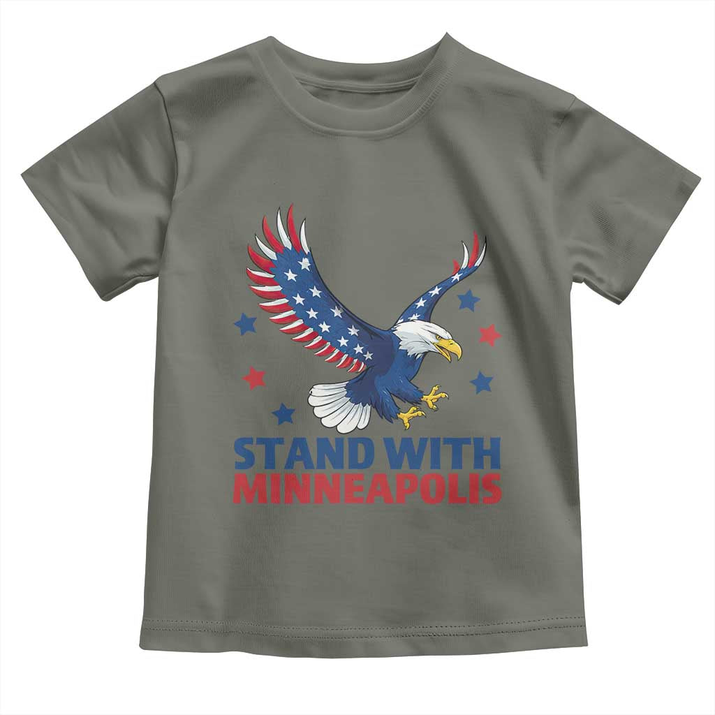 Stand With Minneapolis Toddler T Shirt American Eagle Protest Gift TS12 Military Green Print Your Wear