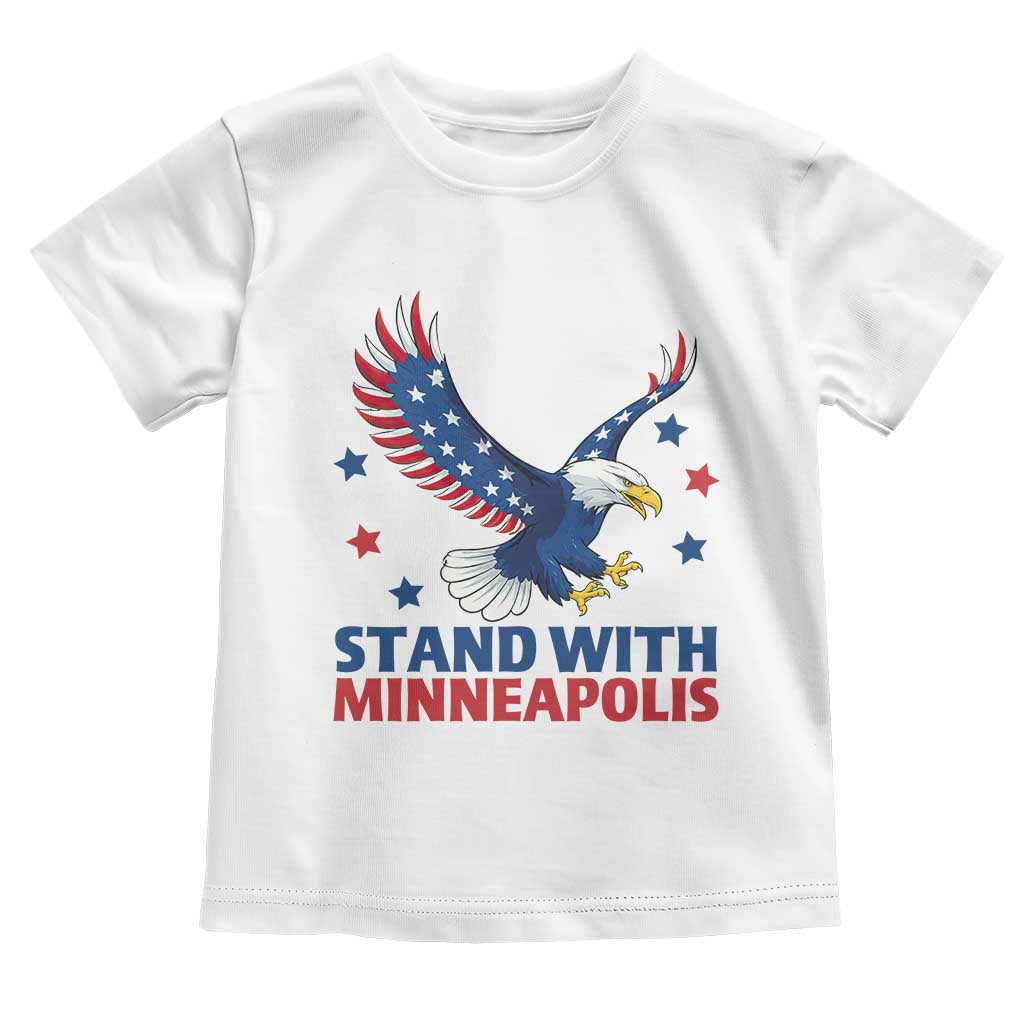 Stand With Minneapolis Toddler T Shirt American Eagle Protest Gift TS12 White Print Your Wear
