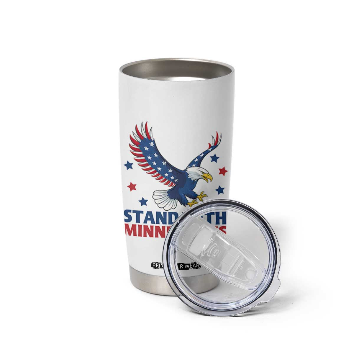 Stand With Minneapolis Tumbler Cup American Eagle Protest Gift TS12 Print Your Wear